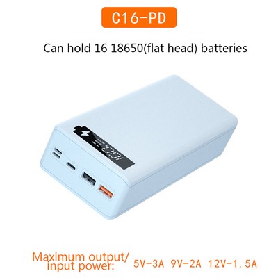 16*18650 USB Welding Free Battery Storage Box Fast Wireless Charging Power Case!