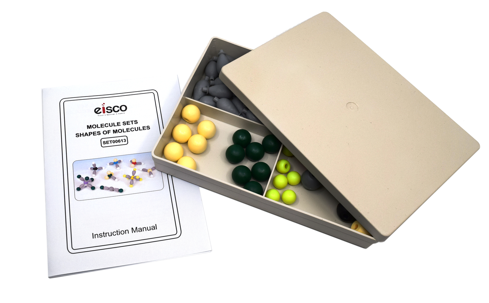 Molecular Model Kit (74 Pcs), Demonstration of Bond Orientation - Eisco Labs