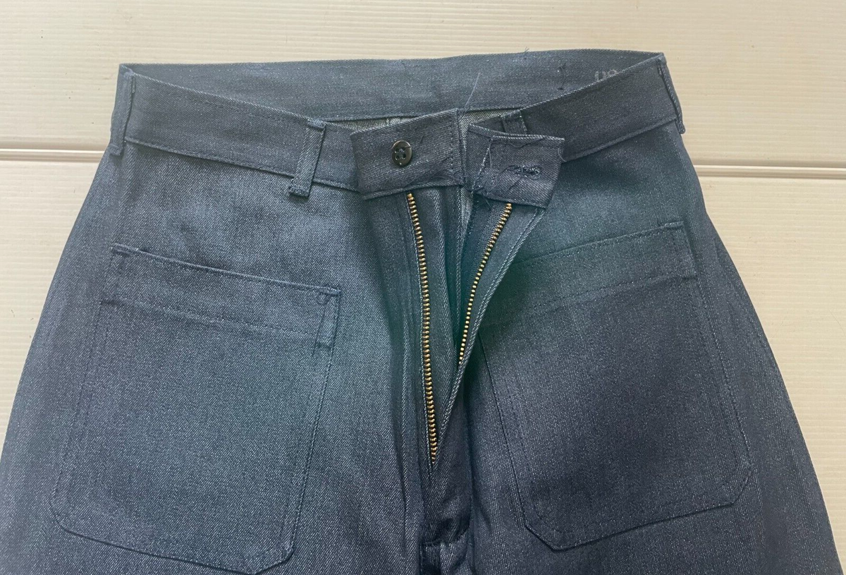 UNISSUED US NAVY DENIM UTILITY TROUSERS FLARED BELLBOTTOM