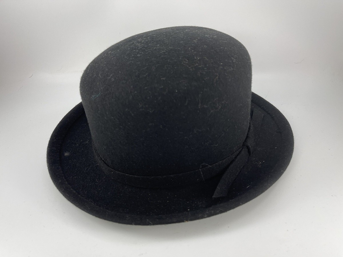 Vintage Wool Black Women’s Bowler Hat 100% Wool Veil USA FS Elegant Black Wool Millinery Top Hats For Women ... From  main image 3