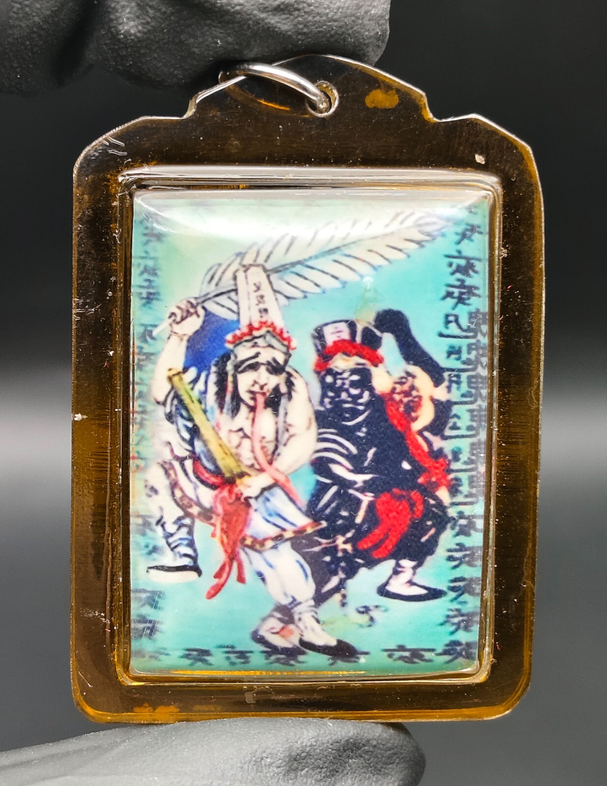 Amuleto de juego chino blanco y negro de colección sagrada Heibai Wuchang CK539