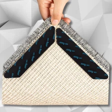 8PCS Carpet Mat Grippers Non Slip Rubber Rug Sticker Skid Tape Reusable Adhesive