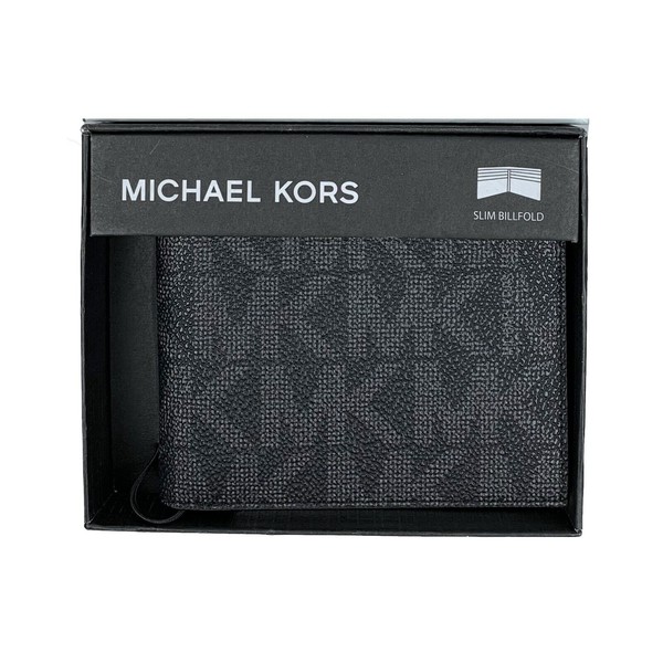 Michael Kors 86F2SMNF5B Jet Set Slim Bifold PVC Leather Black 