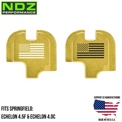 NDZ Springfield Echelon 4.5F 4.0C Aluminum Slide Cover Back Plate Engraved Gold