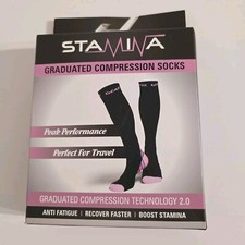 Stamina Compression Socks Physix Gear Sport 1 Pair L/XL Calf 20-30 mmHg USA Pink