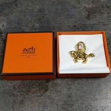 HERMES Le Cheval Pegasus Motif Cadena Padlock Gold Hand Bag Charm 1993 Limited
