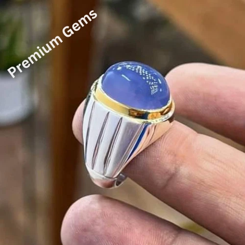 Anillo de ágata Yameni Aqeeq/Akeek púrpura original, hermoso hecho a mano único Foto 4 de 4