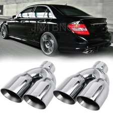 For Mercedes Benz W204 C250 C300 C350 Dual Exhaust Tip Pipe 2.5" inlet 3.5" Out