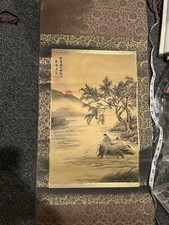 Large Antique Hand Painted Chinese Scroll