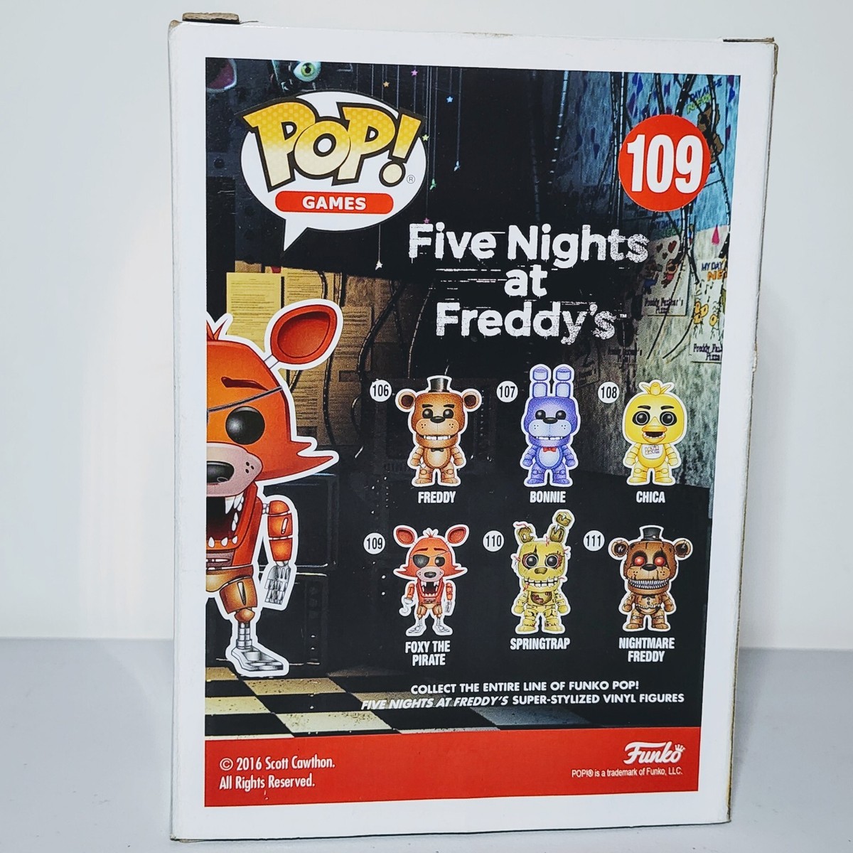 FUNKO POP GAMES FIVE NIGHTS AT FREDDY'S #109 FOXY THE PIRATE (GLOW