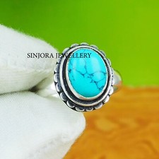 Turquoise Gemstone 925 sterling silver handmade Gift Ring US size 5 to 13
