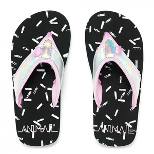animal swish flip flops black