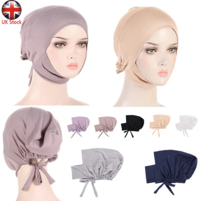 Casquette sous écharpe femme bonnet en os ninja hijab islamique cache-cou musulman Royaume-Uni - Photo 1/4