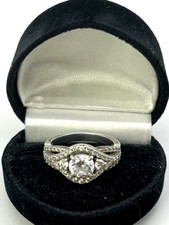 BERRICLE 925 Sterling Silver Pave' Big CZ White RING size 9 HIGH SPARKLE 1.25 ct