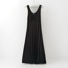 Old Navy Sleeveless Crepe Midi Dress Womens Medium Tall Black Whimsigoth NWT