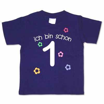Geburtstagsshirt  ich bin schon 1  LILA WAHL Motiv Wunschname  NEU