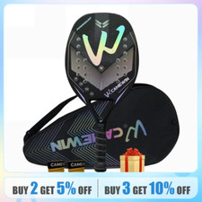 Racchetta da beach tennis 3K piena fibra di carbonio superficie grezza sport all'aperto porta palline