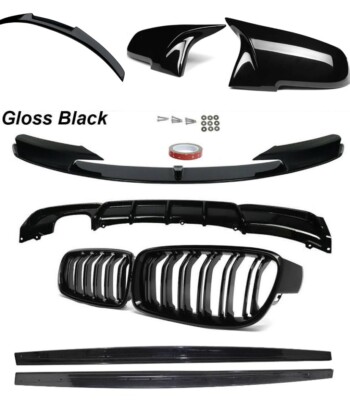 BMW F30 M PERFORMANCE BODY KIT FRONT LIP SPLITTER GRILLES DIFFUSER SPOILER SIDES
