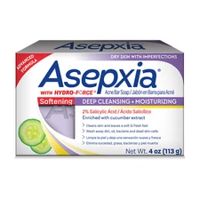 Asepxia • Softening Acne Bar Soap with Cucumbers & 2% Salicylic Acid • 4 Oz