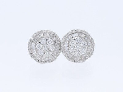 Ohrringe Ohrstecker mit 1,18 Karat Brillanten Diamanten 750 Weiss Gold neu