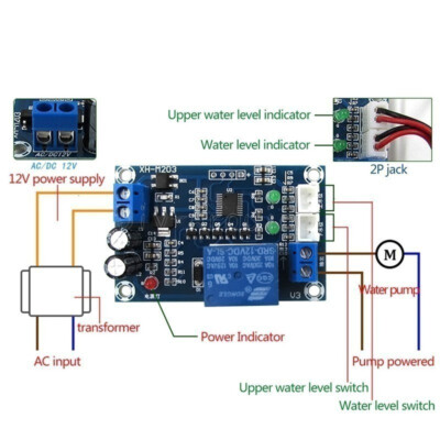 NEW AC/DC 12V Relay Full Automatic Water Level Controller Pump Switch Module