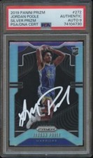 2019 Panini Prizm #272 Jordan Poole Orange Cracked Ice Prizm Auto PSA/DNA 9 MINT