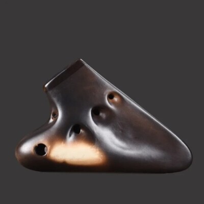 Triple Ocarina Porcelain Advanced Alto C AC Smoked Ceramic Music