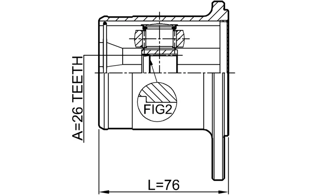 Inner Joint 26X105 FEBEST 0711-SX4R OEM 44105-79J00 - Image 2 of 3