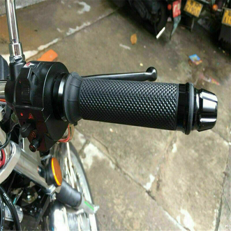 Black 7/8'' 22mm Handlebar Hand Grips Rubber Gel For Honda Suzuki Yamaha Kawasai