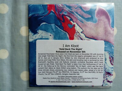 I Am Kloot Hold Back The Night /Instrumental 2 Track CD