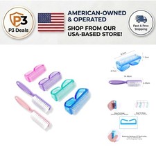 Quality 6-Pack Handle Grip Nail Brushes - Ideal for Home  Travel