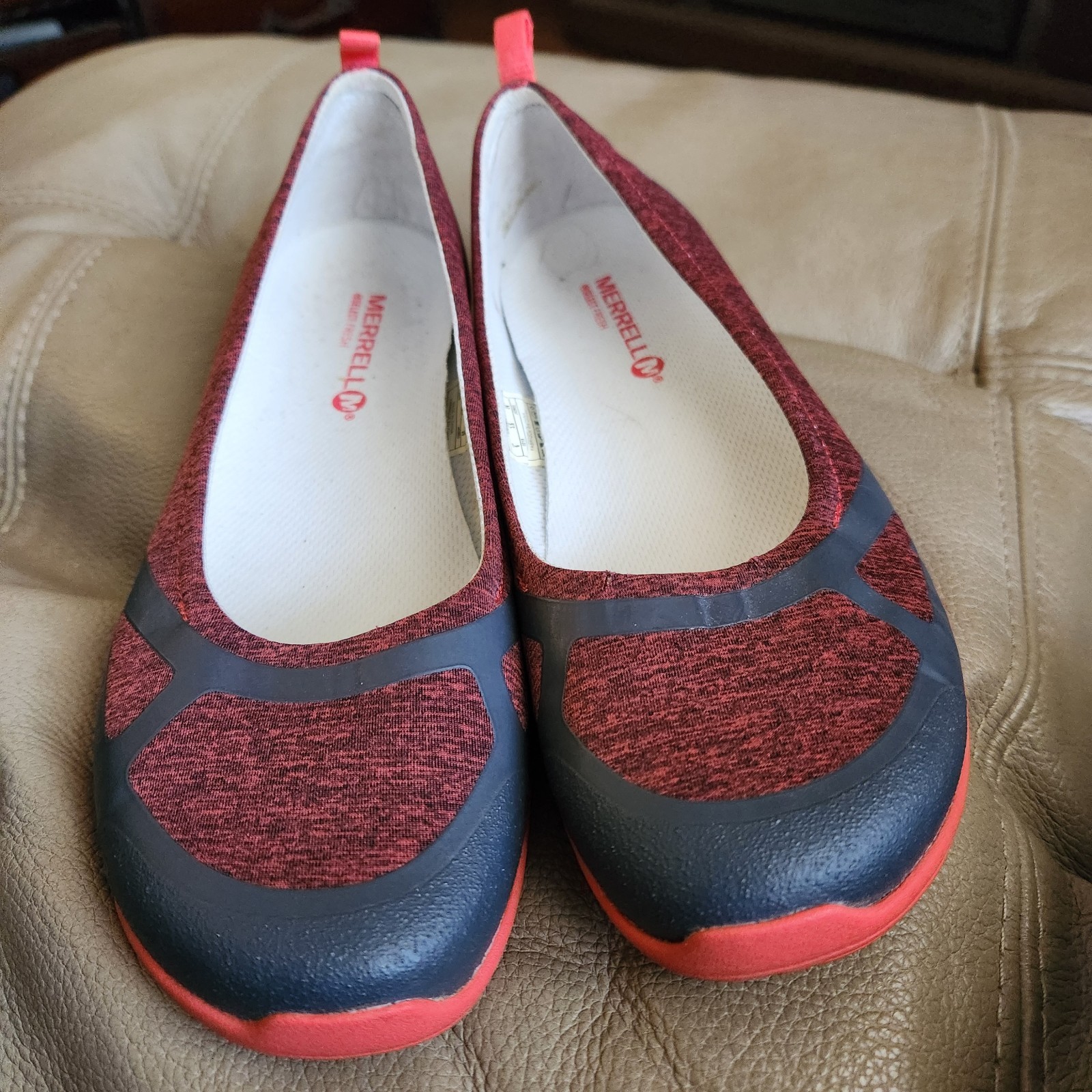 MERRELL BALLET SLIP ON SCARPE DONNA 6 MOCASSINI Select Grip suole CAYENNE GRIGIO