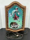 Vtg 1984 Blatz Beer Light Up Lighted Wall Sign Lady Dancing Barrel Bar Maid Work