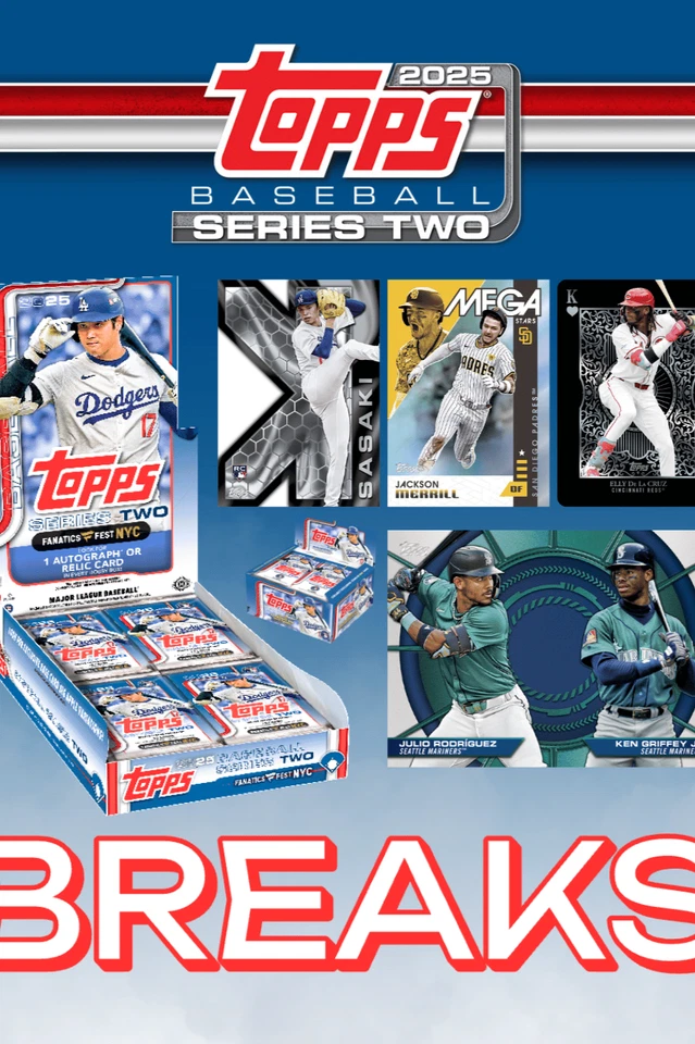 $1 Auctions! 2025 Topps Series 2 MLB Jumbo box. Spin the wheel!