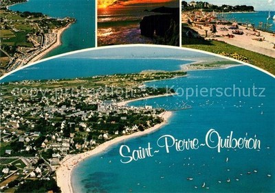 Saint Pierre Quiberon Arche de Port Blanc au soleil couchant et les plages vue a