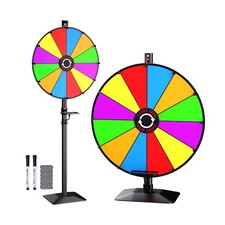 24" Prize Wheel - Dual Use Tabletop or Height Adjustable Floor Stand Heavy Du...