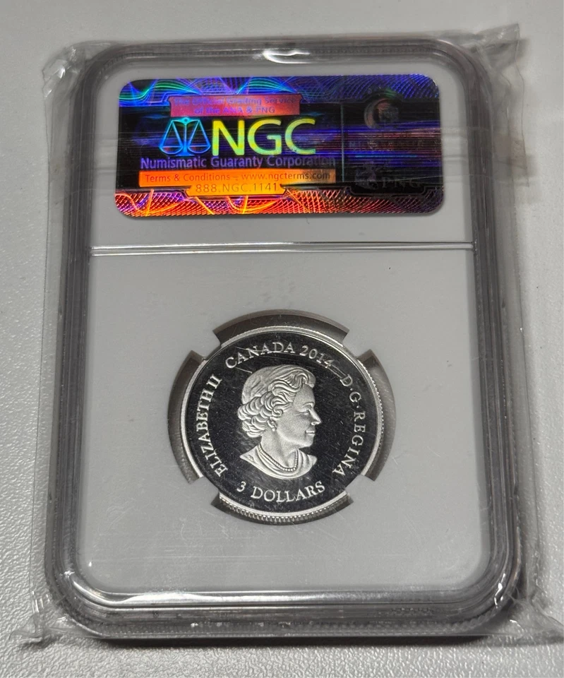 2014 Gilt Gold Canada $3 Silver Jewel Of Life NGC Certfied PF-70 Ultra Cameo - Image 2 of 2