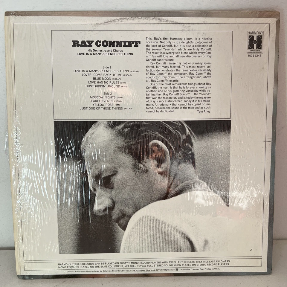 Ray Conniff - 33 RPM Album - Love Is A Many Splendored Thing - Harmony HS 11346 - Image 2 of 2
