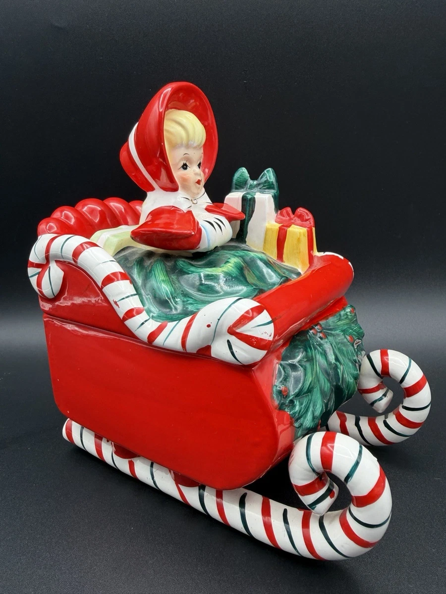 レア！　ヴィンテージ レフトン サンタ&トナカイ クリスマス 蓋付きキャンディ皿 lefton christmas dishes products for sale | eBay