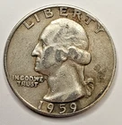1959 D Washington Quarter 90% Silver United States Coin #1DW8