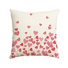 Valentine's Day Hearts Throw Pillow Cover, 18 x 18 Inch 18" x 18" Pack of 1 
