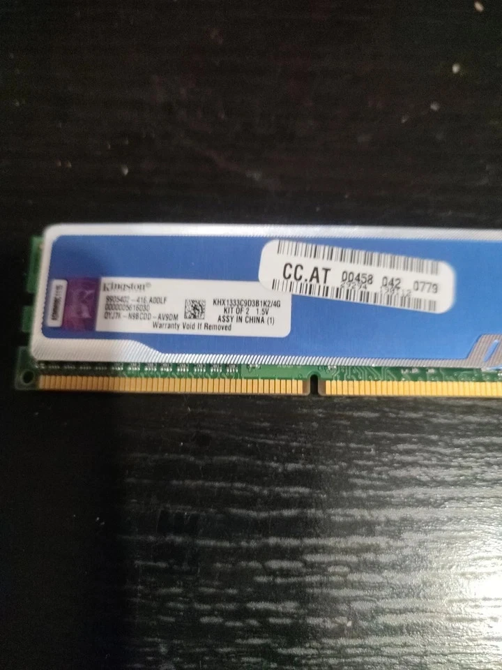 4GB PC RAM Kingston HyperX blu. PC3 - DDR3 KHX1333C9D3B1K2/4gb - Immagine 3 di 3