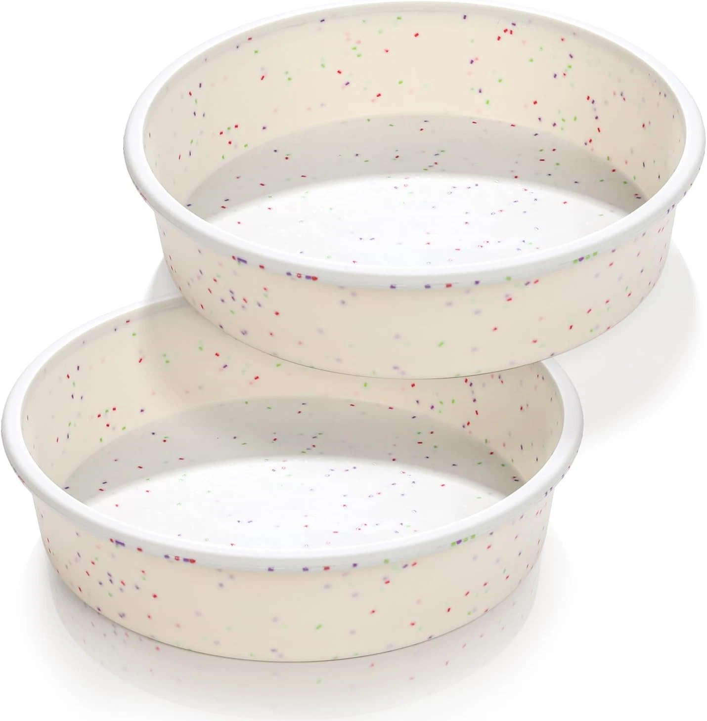 Vinino 8 Inch Silicone round Cake Pan with Metal Reinforced Frame Set of 2, Nons