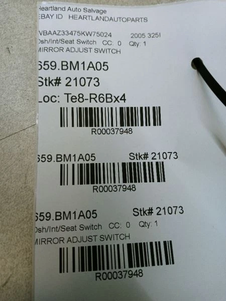 BMW 325i 2005 interruptor de ajuste del espejo fabricante original usado probado 69013769 Foto 4 de 4