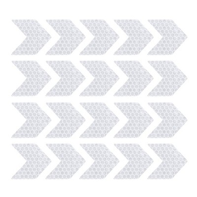 20 Pieces Reflective Stickers, Universal Arrow Shape for Car PET White