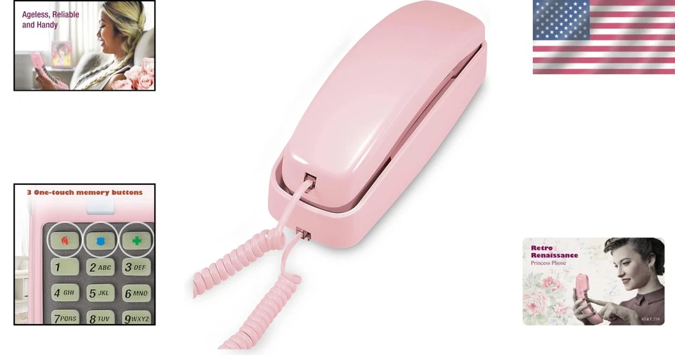 Vintage TRIMLINE Princess Phone in Pink – 13 Speed Dials & Easy Wall Mount - Image 2 of 4