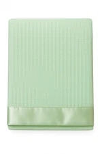 Thermal Waffle Weave Baby Blanket with Satin Trim – Mint Green – New 