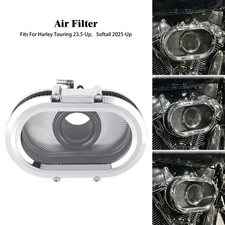 Chrome Transparent Air Cleaner Filter For Harley 24-2025 Touring Road King Glide