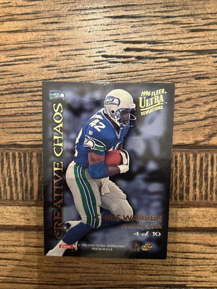 1996 Fleer Ultra Sensations Creative Chaos Jerry Rice Chris Warren #4 HOF 49ers - Image 2 of 2