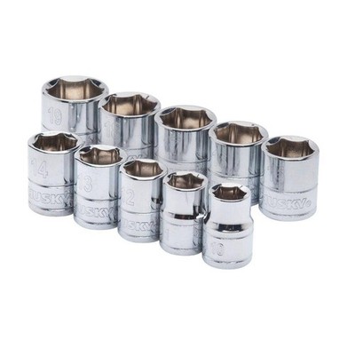 Husky 3/8 in. Drive Standard Metric Socket Set 634658 (10-Piece